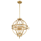 Lemuria Distressed Gold 3-Light Globe Pendant by Gilded Nola