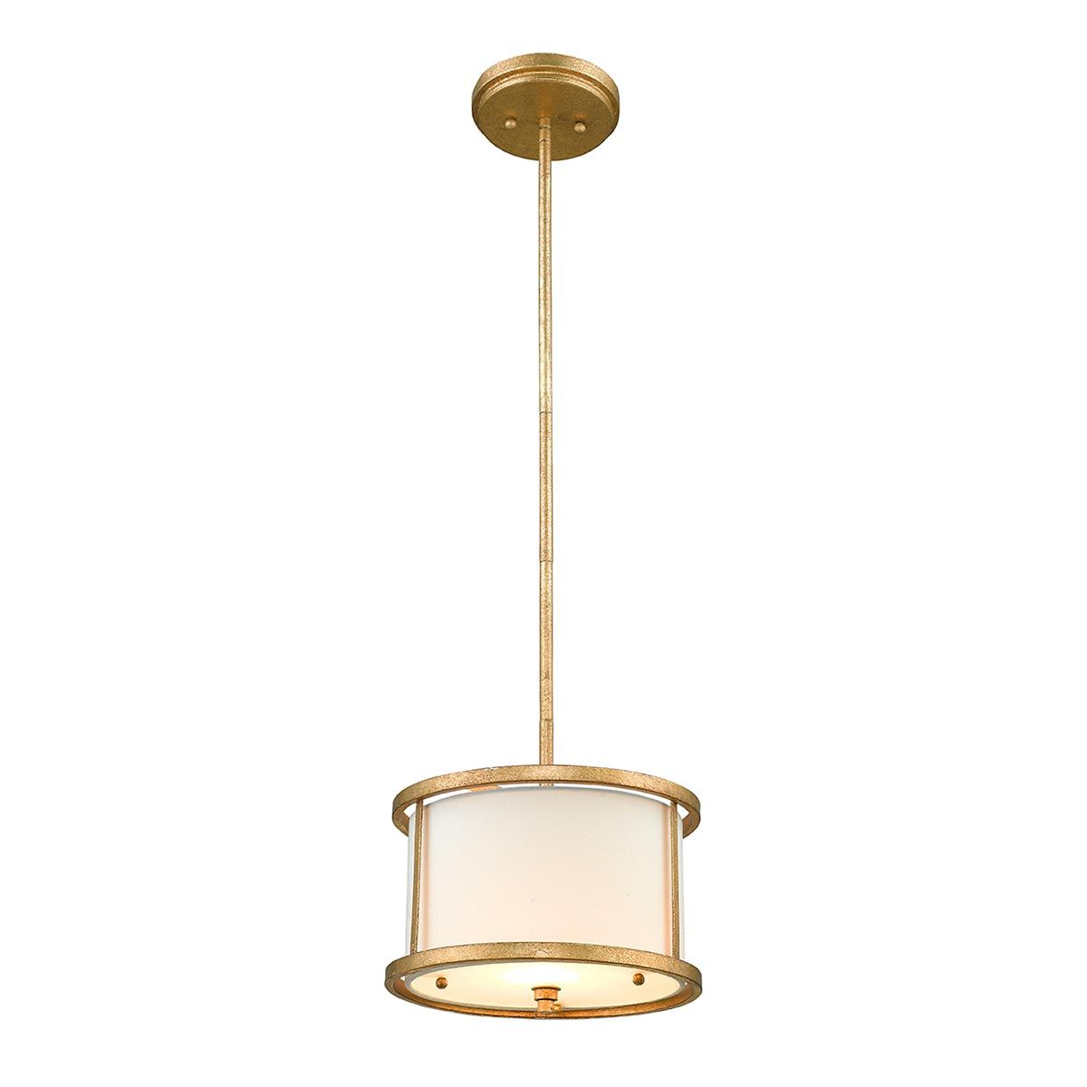 Lemuria Distressed Gold Mini Pendant Light with Adjustable Height