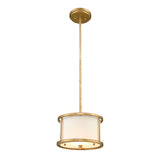 Lemuria Distressed Gold Mini Pendant Light with Adjustable Height
