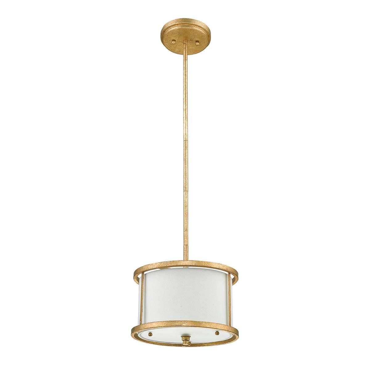 Lemuria Distressed Gold Mini Pendant Light with Adjustable Height