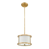 Lemuria Distressed Gold Mini Pendant Light with Adjustable Height