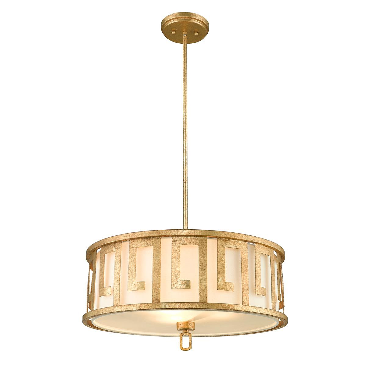 Lemuria Distressed Gold 3-Light Convertible Pendant by Gilded Nola