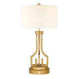 Lemuria Grecian Key Table Lamp in Distressed Gold Finish
