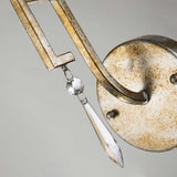 Lemuria Grecian Key Single Wall Light in Distressed Gold