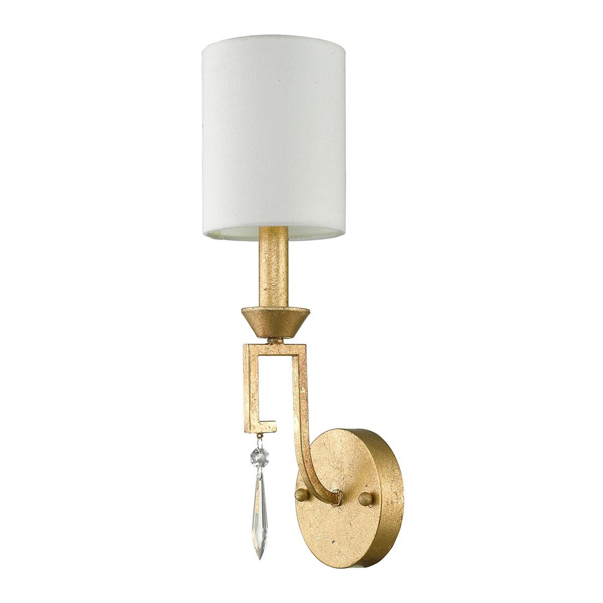 Lemuria Grecian Key Single Wall Light in Distressed Gold