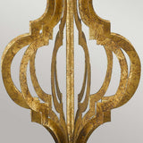 Elegant Octavia Table Lamp with Distressed Gold Frame and Cream Linen Shade on Dark Brown Base