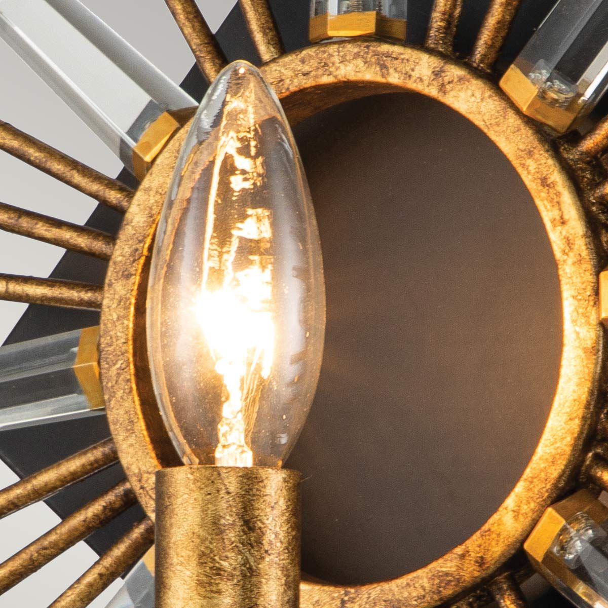 Sun King 1lt Wall Light - Gold Leaf Gold Leaf