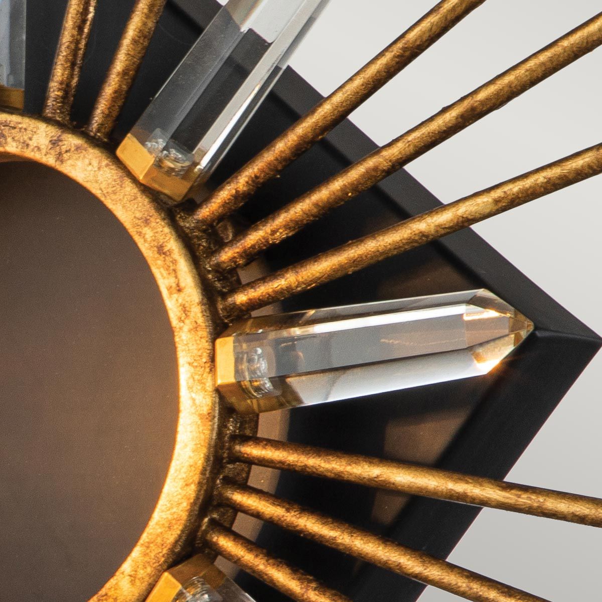 Sun King 1lt Wall Light - Gold Leaf Gold Leaf