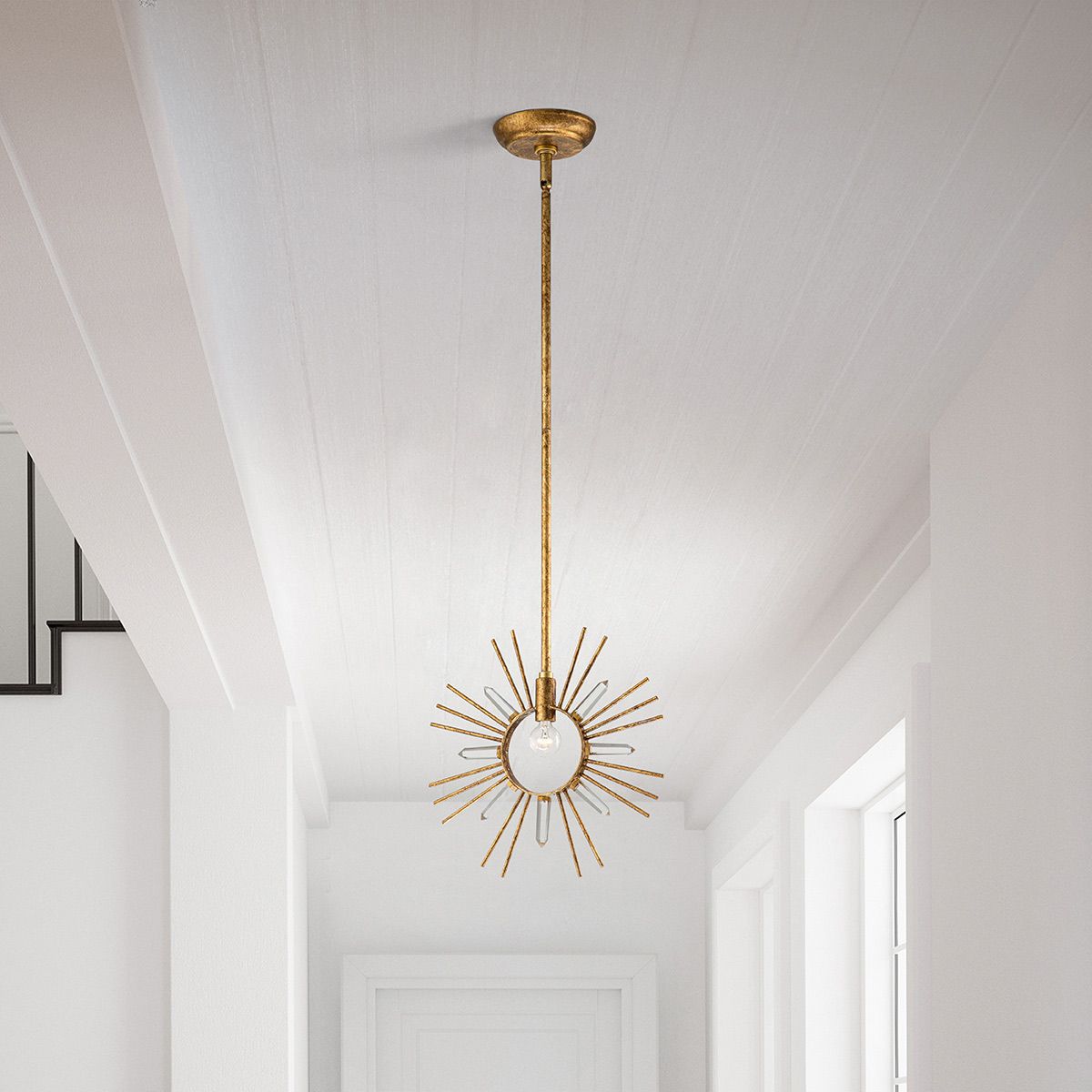 Sun King 1lt Pendant - Gold Leaf Gold Leaf