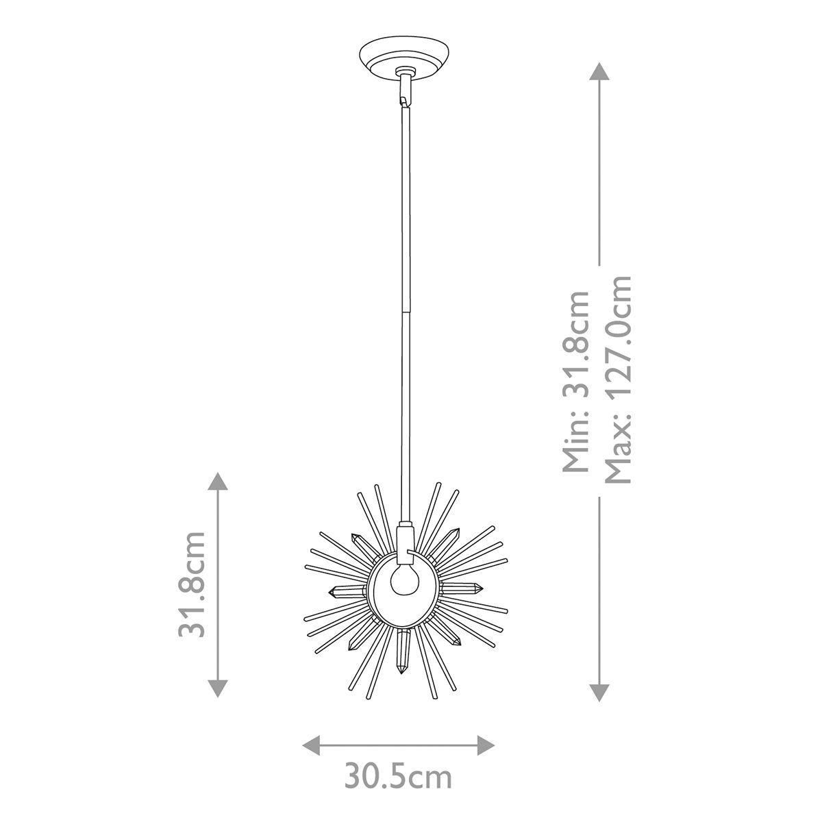 Sun King 1lt Pendant - Gold Leaf Gold Leaf