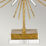 Sun King Distressed Gold Sunburst Lamp with Quartz Accents and Crystal Base