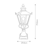 Grampian Vintage-Style Outdoor Pedestal Lantern