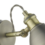 Governor Single Wall Spotlight Antique Chrome & Brass