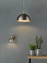 Governor Single Wall Spotlight Antique Chrome & Brass