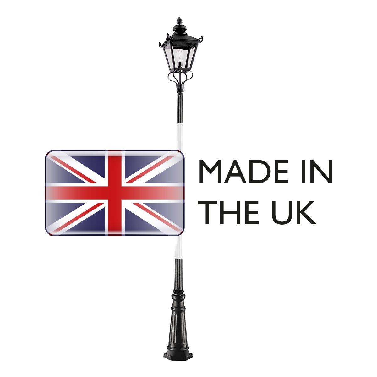 Grampian 1 Light Lamp Post Black