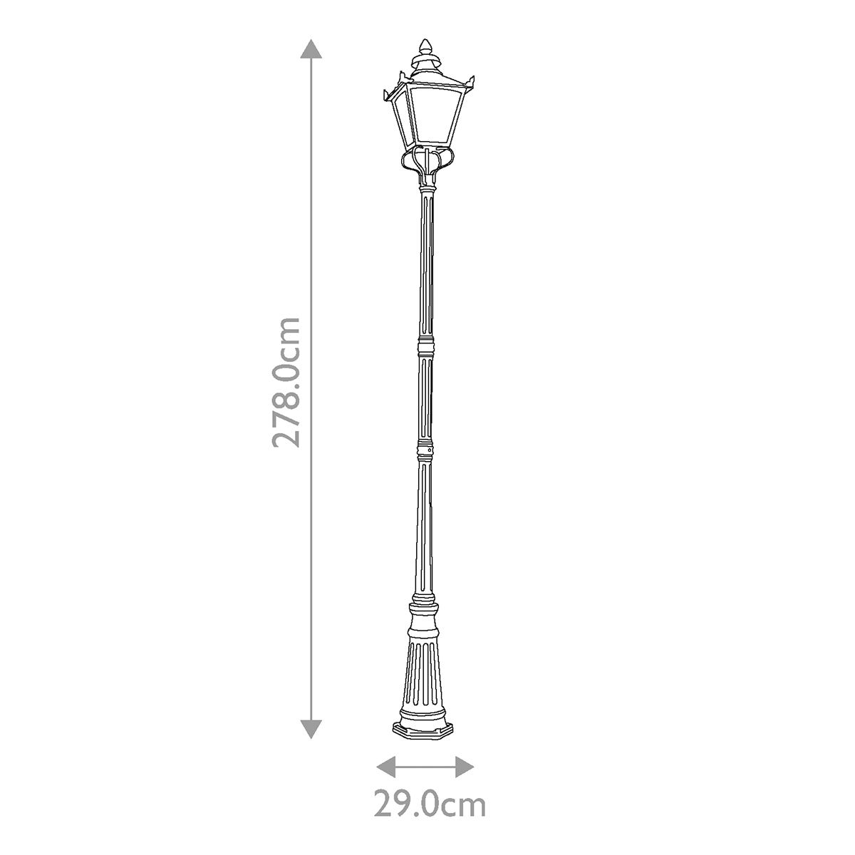 Grampian 1 Light Lamp Post Black