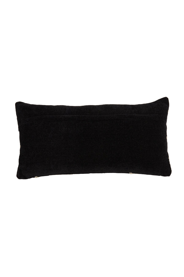Dual-Tone Castro Cushion 60x30 cm: Black & Beige Harmony