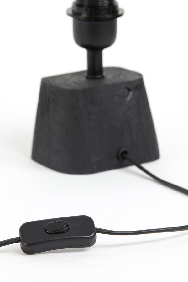 Kardan Wood Lamp Base in Matte Black - 16x10x21 cm