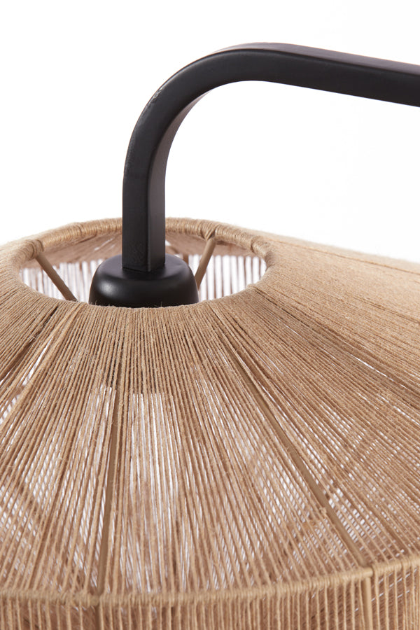 Lyra Natural and Matte Black Floor Lamp, 43x164 cm
