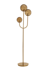 Elegant Magdala Floor Lamp with Brown & Gold Glass, 3L E14, 38x20x162 cm