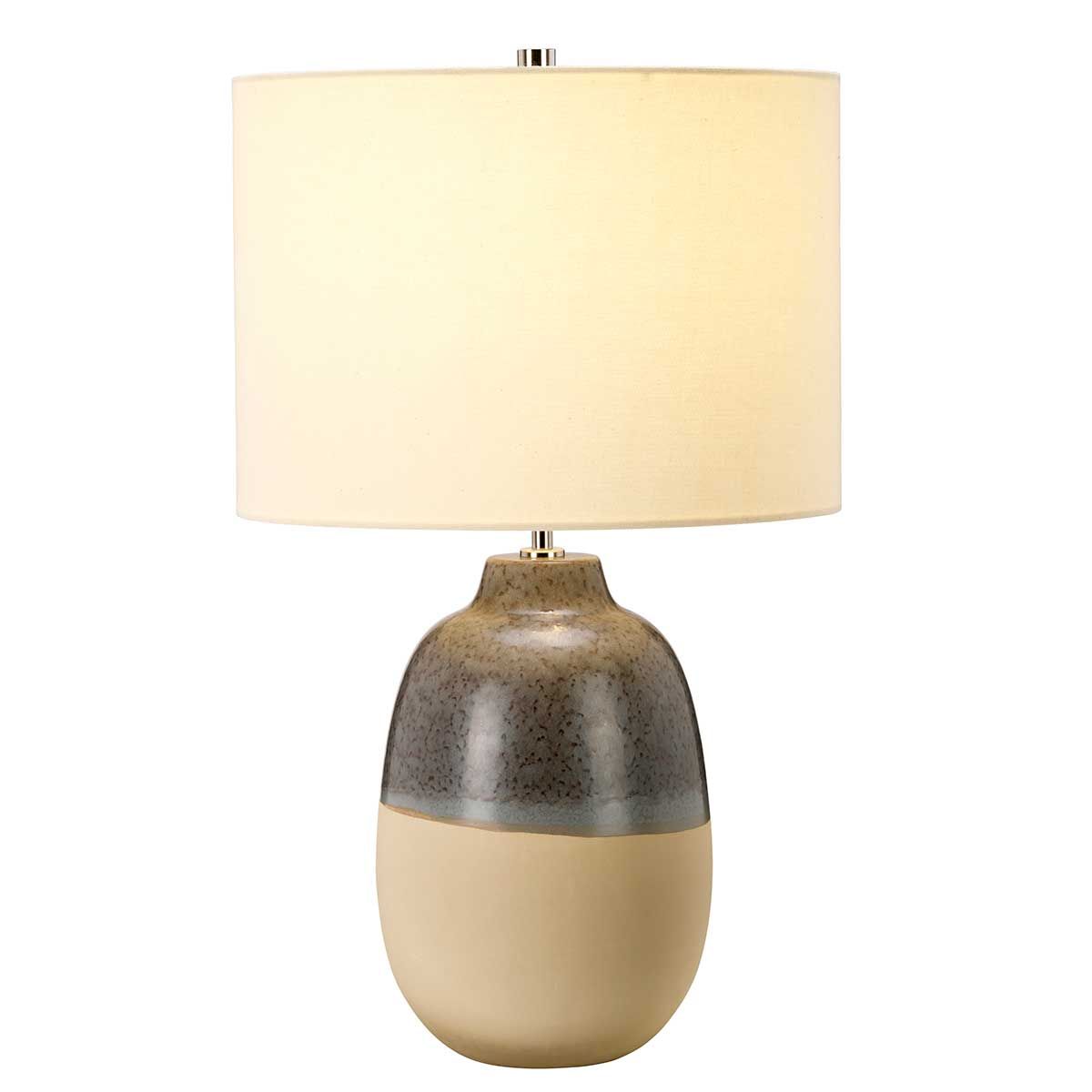 Grange Park Ceramic Table Lamp with Cream Faux Silk Shade