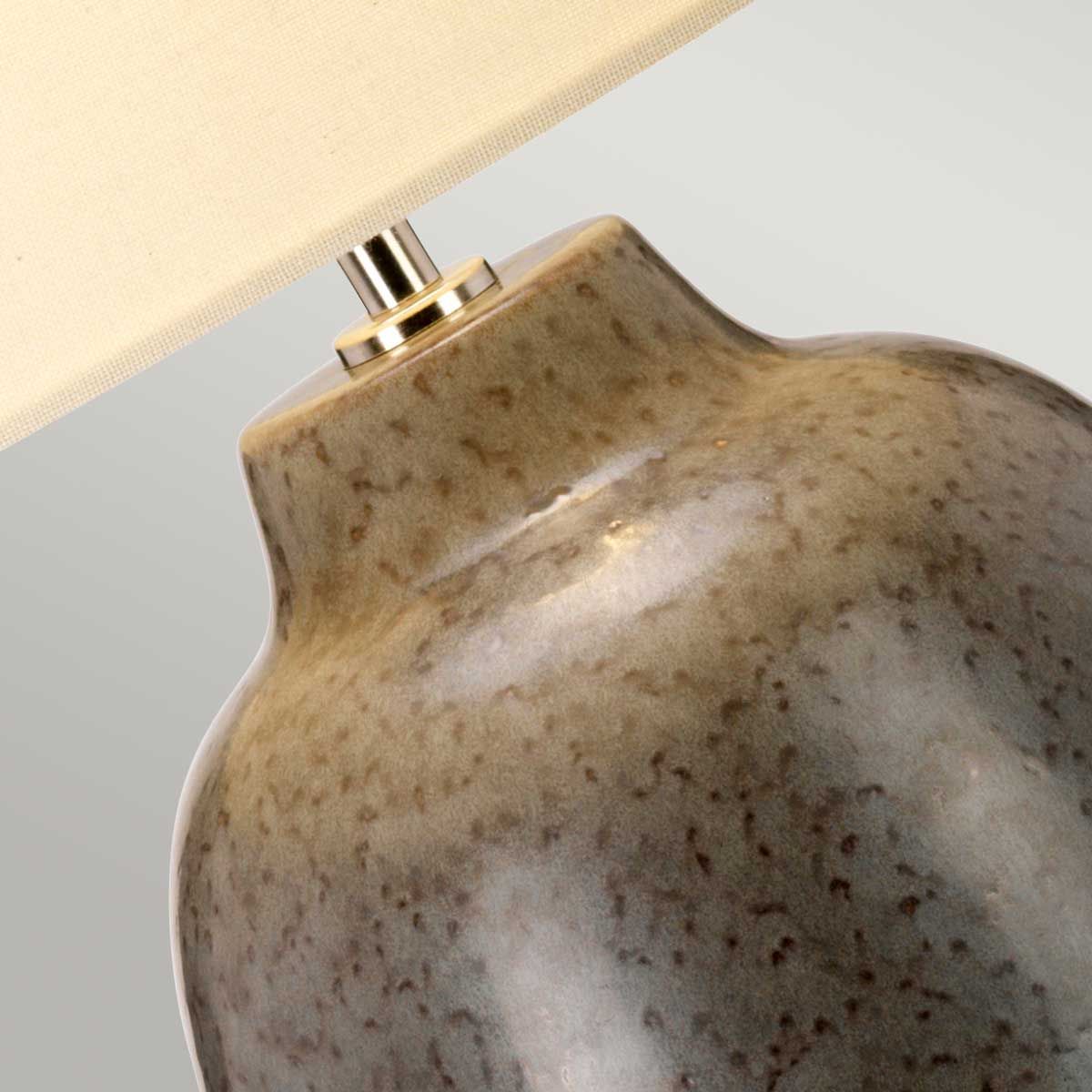 Grange Park Ceramic Table Lamp with Cream Faux Silk Shade