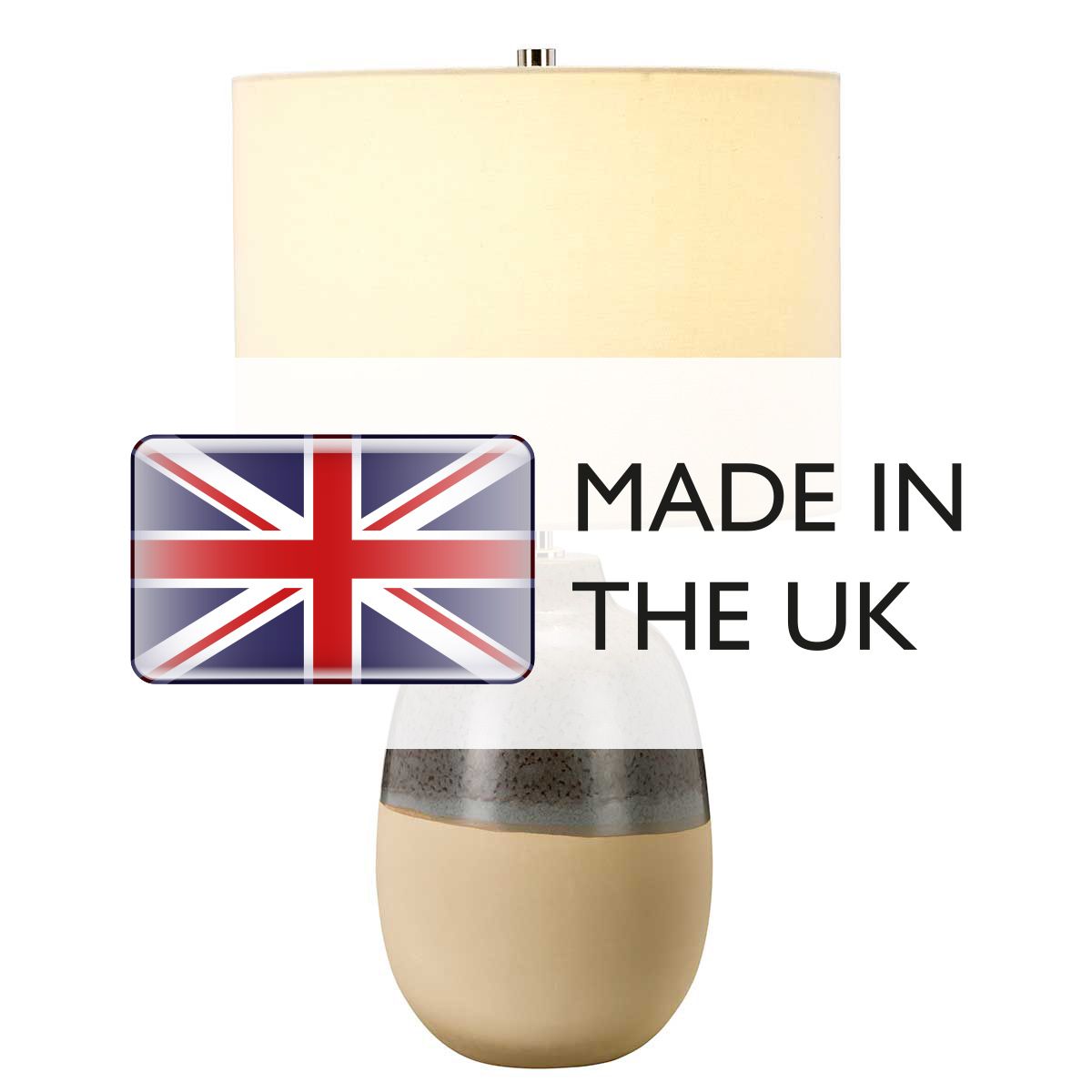 Grange Park Ceramic Table Lamp with Cream Faux Silk Shade