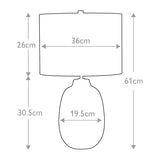 Grange Park Ceramic Table Lamp with Cream Faux Silk Shade