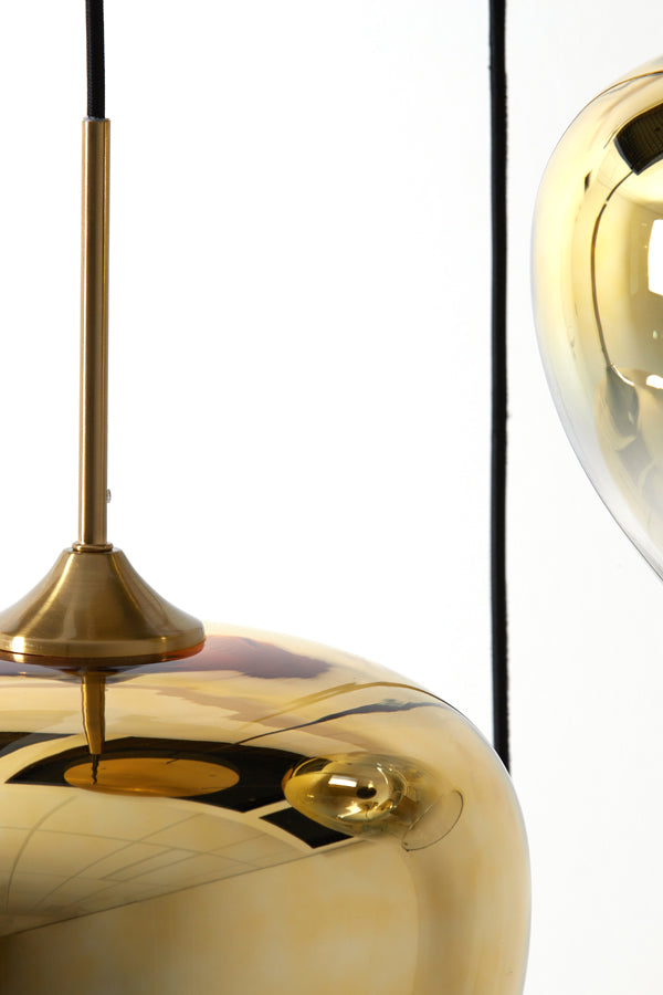Elegant Trio Pendant Light with Gold-Clear Glass Design