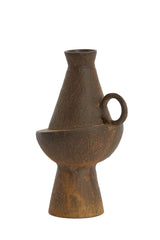 Antique Brown Mosima Decorative Vase - 13x11x20.5 cm