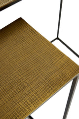 Set of 2 Console Tables in Antique Bronze and Black - Max Dimensions 119.5x30.5x78.5 cm