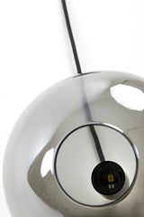 Contemporary 10-Light Pendant in Matte Black with Smoked Glass Orbs