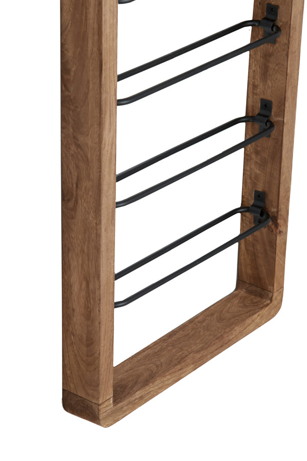 Sorrento Black Matte Wood: 8-Bottle Vertical Wine Rack (40x6x120 cm)