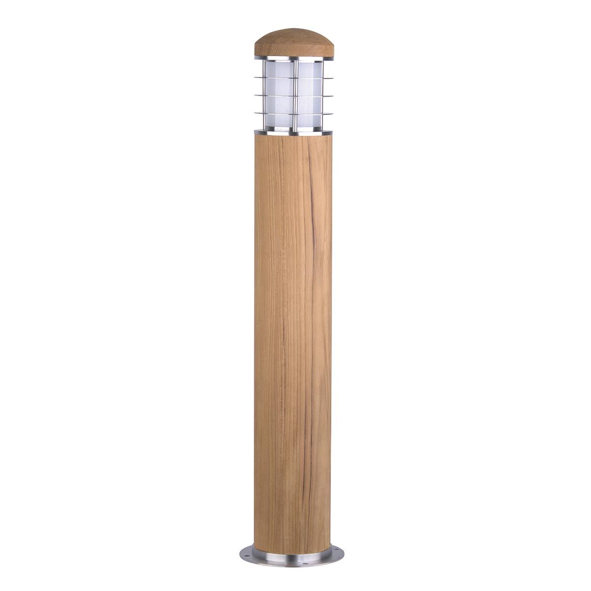 Poole 1 Light Bollard Teak and Stainless Steel