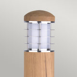 Poole 1 Light Bollard Teak and Stainless Steel