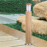 Poole 1 Light Bollard Teak and Stainless Steel