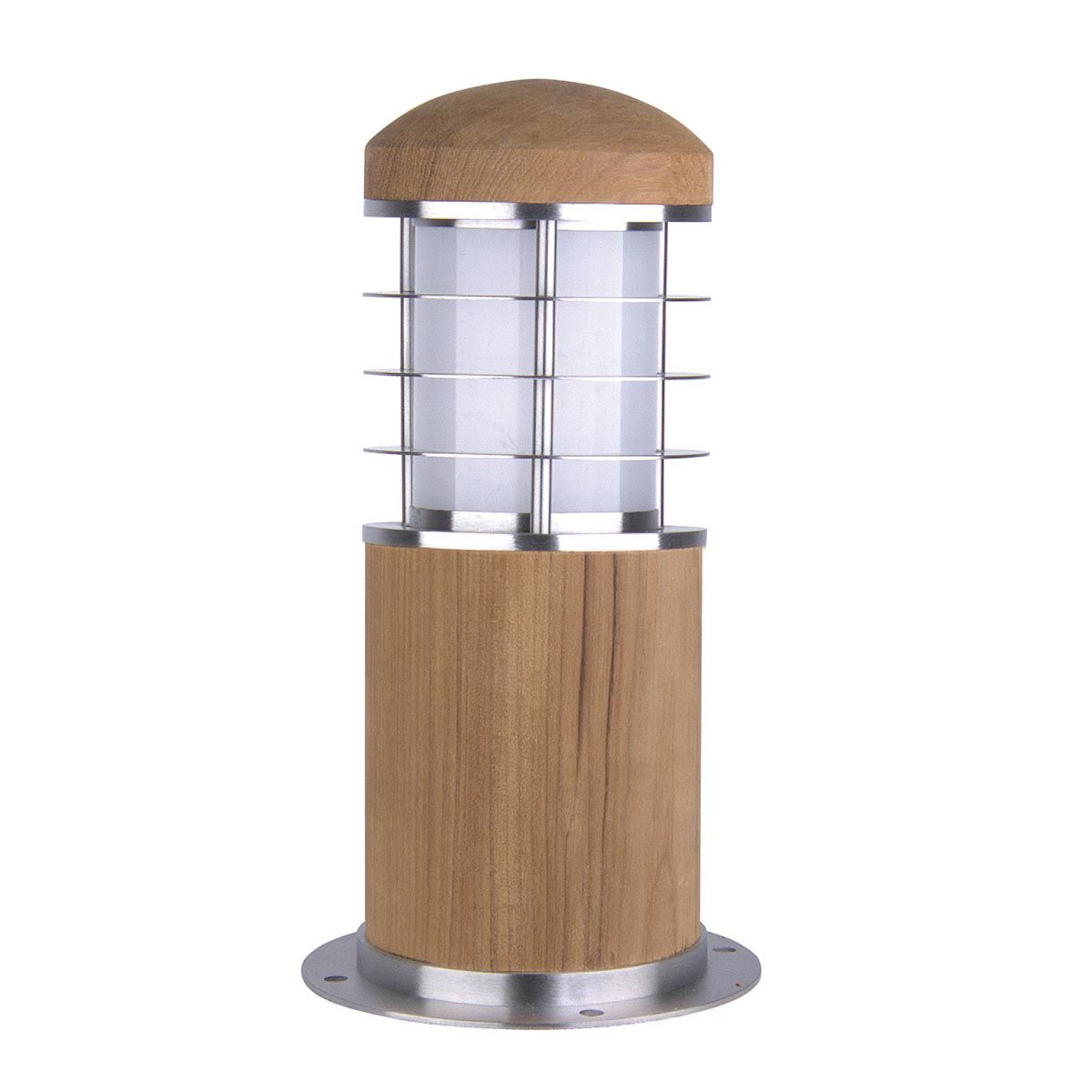 Poole 1 Light Mini Bollard Teak and Stainless Steel
