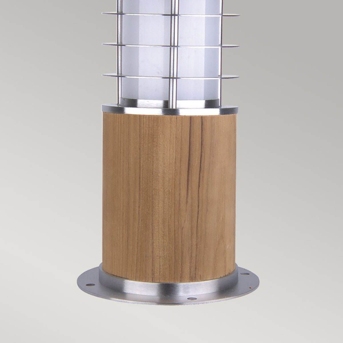 Poole 1 Light Mini Bollard Teak and Stainless Steel