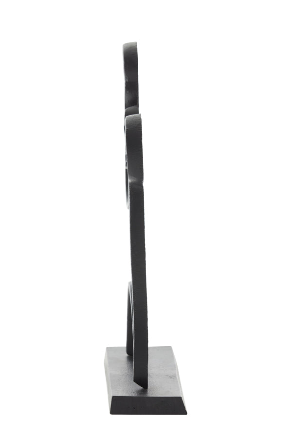 Black Matt Face Sculpture on Stand 33x8x48 cm