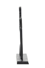 Black Matt Face Sculpture on Stand 33x8x48 cm