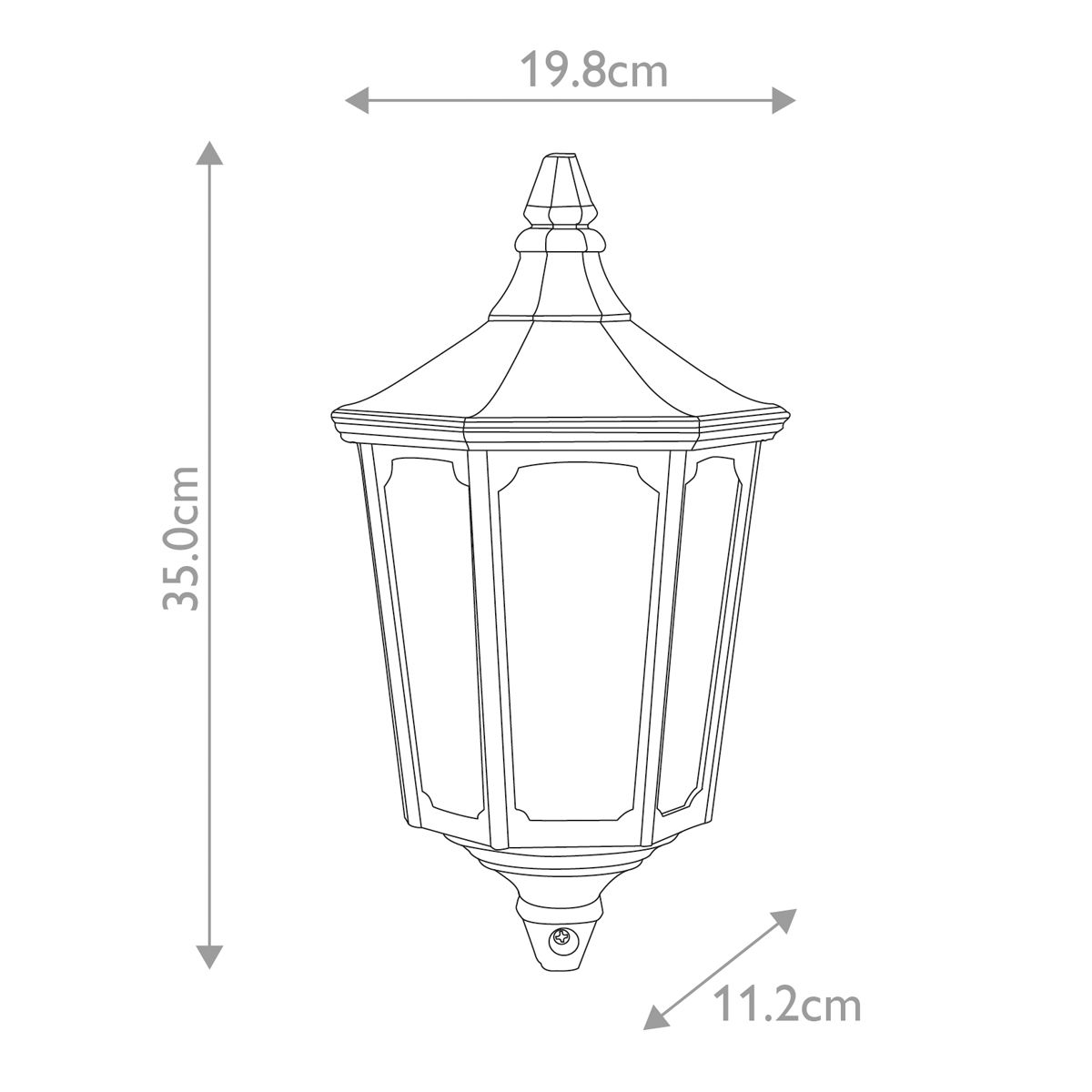 Cricklade 1 Light Half Lantern Black/Gold