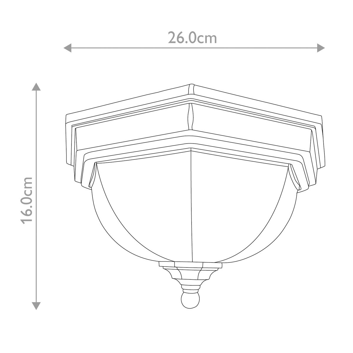 Fairford 1 Light Flush Lantern Old Bronze