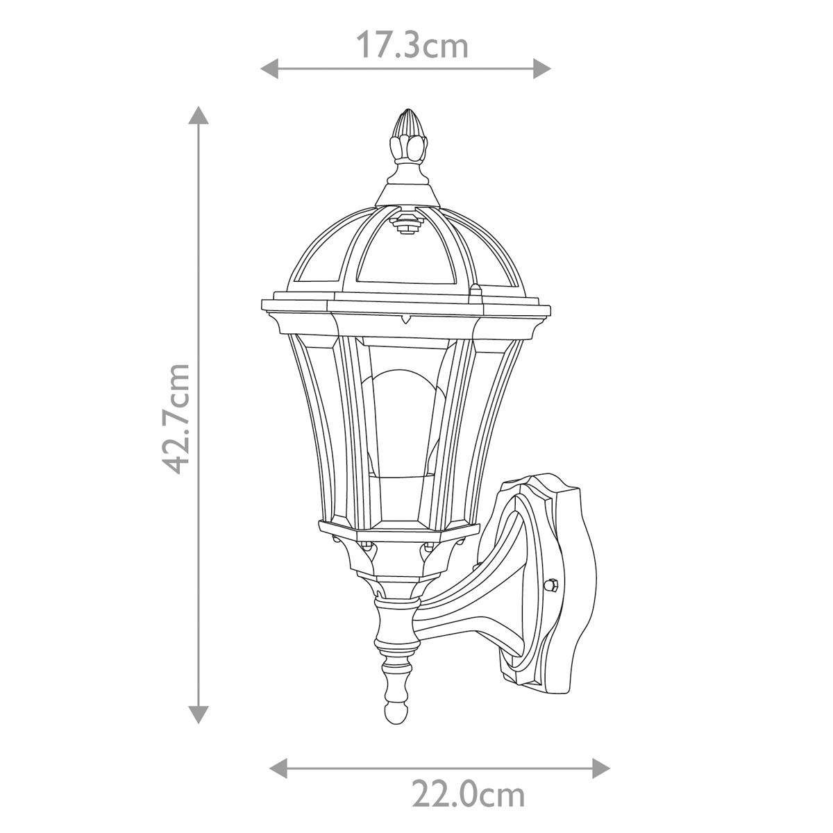 Ledbury 1 Light Wall Lantern Black