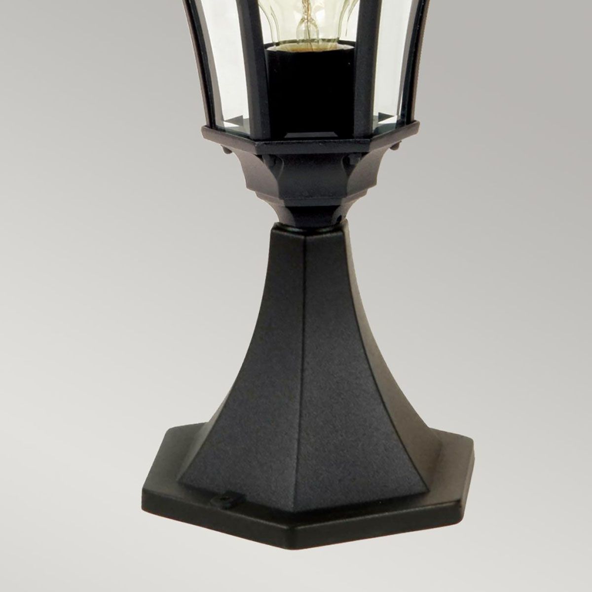 Ledbury 1 Light Pedestal Lantern Black