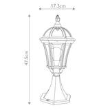 Ledbury 1 Light Pedestal Lantern Black