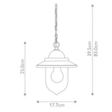 Sandown 1 Light Chain Lantern Black