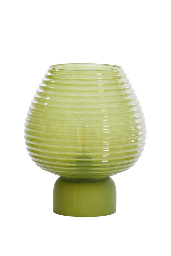 Elegant Green Glass LED Table Lamp Ø22x27 cm