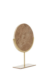 Elegant Brown Moreno Marble Ornament with Base - 25.5x10x38.5 cm