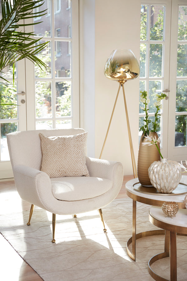 Elegant Gold-Clear Glass Tripod Floor Lamp 146 cm - Mayson Design