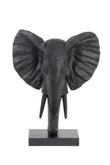 Elephant Sculpture - Matte Black 38.5x19.5x49 cm